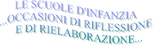 LE SCUOLE D'INFANZIA
...OCCASIONI DI RIFLESSIONE
  E DI RIELABORAZIONE...