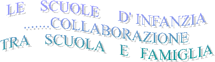 LE    SCUOLE     D' INFANZIA
.......COLLABORAZIONE
 TRA    SCUOLA    E   FAMIGLIA 