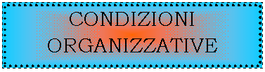 Casella di testo: CONDIZIONI
ORGANIZZATIVE
